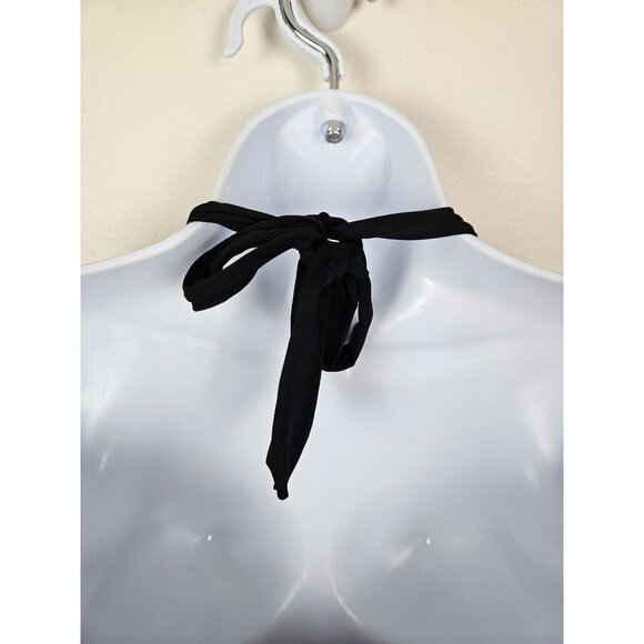 Kona Sol Womens Black Ruffled Halter Tankini Swim Top Strappy Front Size M 8-10 - Picture 8 of 9